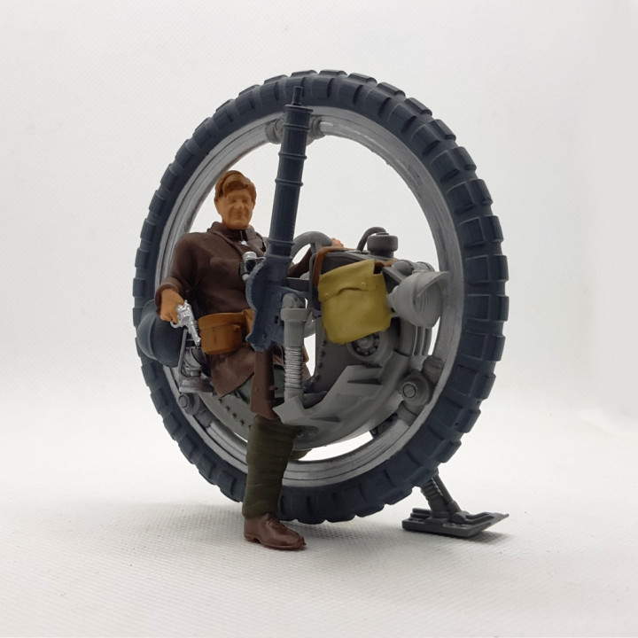 steampunk mono roue monocycle boutique armée soldat arme cycle moto 3D print model - Mito3D