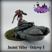 outcrop - ancient valley terrain collection 40k fantasy landscape rpg wargaming warhammer rock stylized dnd role-playing mountains ageofsigmar aos terry'stabletop 3d print model - Mito3D