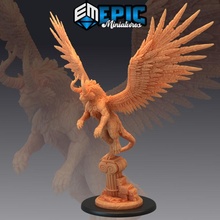 branco tigre oeste alado fera rei vôo monstro gato fantasia medieval rpg martelo guerra inimigo tampo mesa masmorra dnd descobridor 3d print model - Mito3D