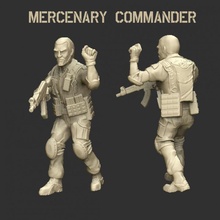 mercenario comandante moderno soldato wargaming tavolo 28mm 32mm commando 3d print model - Mito3D