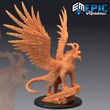 blanc tigre Ouest rugissement ailé bête Roi volant monstre patron fantaisie médiéval rpg marteau guerre ennemi table donjon dnd 3d print model - Mito3D