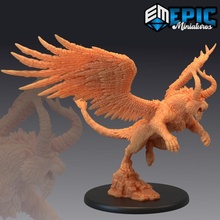 branco tigre oeste atacante alado fera rei vôo monstro patrão fantasia medieval rpg martelo guerra inimigo tampo mesa masmorra dnd 3d print model - Mito3D