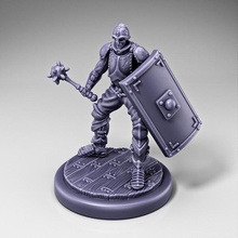 iskelet piyade Topuz + kalkan hazır poz ahşap temel fantezi dövüşçü heykelcik rpg savaş oyunları savaşçı minyatür Zindanlar Ejderhalar masaüstü oyunu d 3d print model - Mito3D