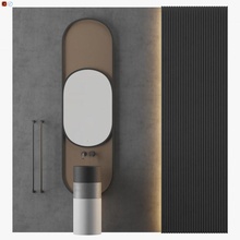 moderno grigio bagno 05 gabinetto wc Lavello rubinetto 3d print model - Mito3D