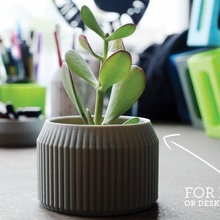 striped pot & garden 3d print model - Mito3D