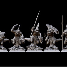 scinco cacciatori lancia giocattoli Giochi warhammer uomini lucertola ageofsigmar aos serafone raventwinminiatures 3d print model - Mito3D