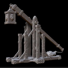 trebuchet 2 versions toys & games warhammer ageofsigmar aos bretonnia raventwinminiatures equitaine 3d print model - Mito3D