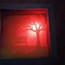 Leuchtkasten Banco Bäume Garten Schatten 3d print model - Mito3D