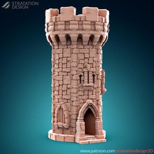 medieval stone dice tower fantasy medieval rpg tower miniature boardgame tabletop decor wargame dungeon dicetower dnd pathfinder 3d print model - Mito3D