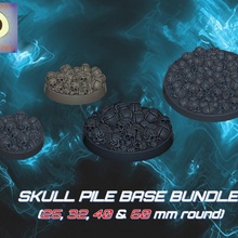 skull pile base bundle pre-supported 25 32 40 & 60mm toys games 40k mini miniatures warhammer resin 40mm dnd 32mm bases 25mm humans skullpile 3d print model - Mito3D