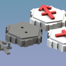 hex tile compass rpg tabletop d&d dnd pathfinder heroscape 3d print model - Mito3D
