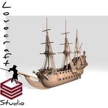 queen anne's revenge galleon - lovecraft ships collection toys & games ship pirates frigate laconcorde 3d print model - Mito3D
