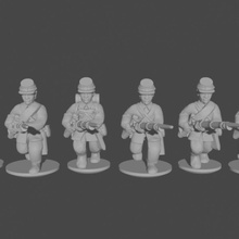10 15mm americano civil guerra infantería saco abrigos cargando pose 1 juguetes juegos negro épico Saco cargar Unión 10mm 3d print model - Mito3D