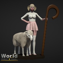 nicole inglis - shepherdess witchcraft & wizardry lady roleplay rpg sexy women miniature witch protector mage tabletop grow boobs dnd pathfinder shepherds busty minaiture 3d print model - Mito3D