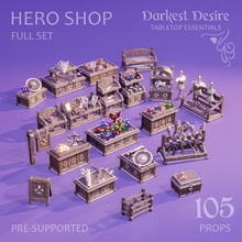 hero shop - set store decoration environment fantasy furniture terrain treasure props weapons boardgame tabletop d&d dnd scenery pnp scatter potions assets presupported 3d print model - Mito3D