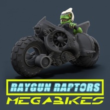 raygun raptors megabike riders conversion kit bike motorbike sci-fi wargaming warhammer miniature scifi rider 28mm veociraptors 3d print model - Mito3D