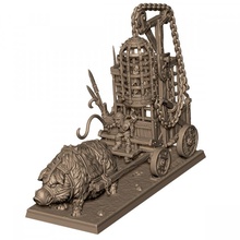 goblin cage wagon store female skeleton warrior wheel torture boar wildboar capture prisoner 3d print model - Mito3D