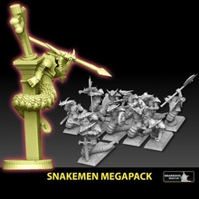 yılan Adam megapack 40k Dinozor Ejderha korsan Warhammer Tapınakçı skink Drake Mordheim Naga kertenkele Sigmar yuan ti silahşör baltacı yüksek melek Saurus pantathian 3d print model - Mito3D