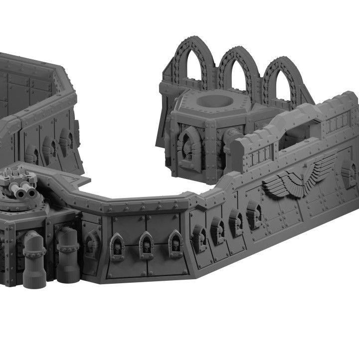 Kaiserliche Befestigungen Barrikaden modular Verteidigung Bunker 40k Krieg Sterne Kriegshammer magnetisch Kriegsspiel Legion Wände astra Barrikade Tabletopterrain Starwarslegion Militarum Sternsucher Befestigung astramilitarum 3D print model - Mito3D