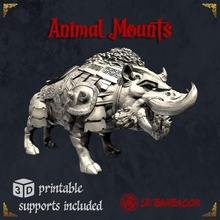 boar animal mount dragons dungeons fantasy games pig rpg wild tabletop supports 28mm dnd 25mm armored crit presupported supported critgames 3d print model - Mito3D