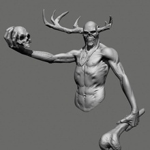 cuernos Dios mudar cobarde juguetes juegos oscuro cráneo arte fan asesinado dios cornudo Sloughfeg 3d print model - Mito3D
