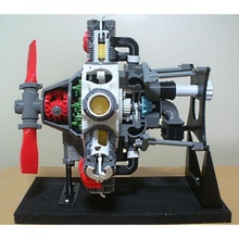 radiale motore manica valvola genere negozio aeromobili Ingranaggio pistone girante riduzione cilindro albero smussatura 3d print model - Mito3D