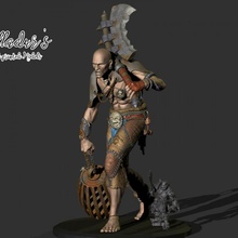giant poacher store axe battle fantasy phoenix 3d print model - Mito3D