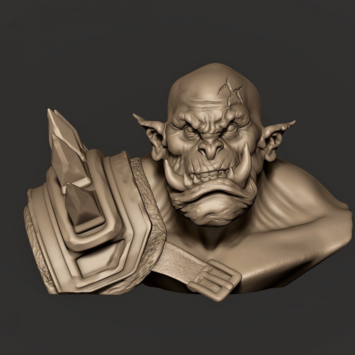 bald orc bust monster orcs 3D print model - Mito3D