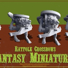 ratfolk crossbow bundle 4 minis pre- supported skaven 3d print model - Mito3D