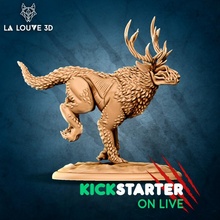 horned hound demon creature kickstarter miniatures monster rpg tabletop dnd 32mm 3d print model - Mito3D
