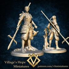 élite lance samouraï jouets Jeux héros Japon miniatures rpg miniature minis ttrpg trpg 3d print model - Mito3D