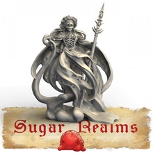 sugar realms - coatilene lich toys & games female rpg undead wizard miniature d&d roses coatlicue 3d print model - Mito3D