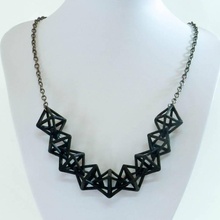linked diamonds necklace earring jewellery geometric 3d print model - Mito3D