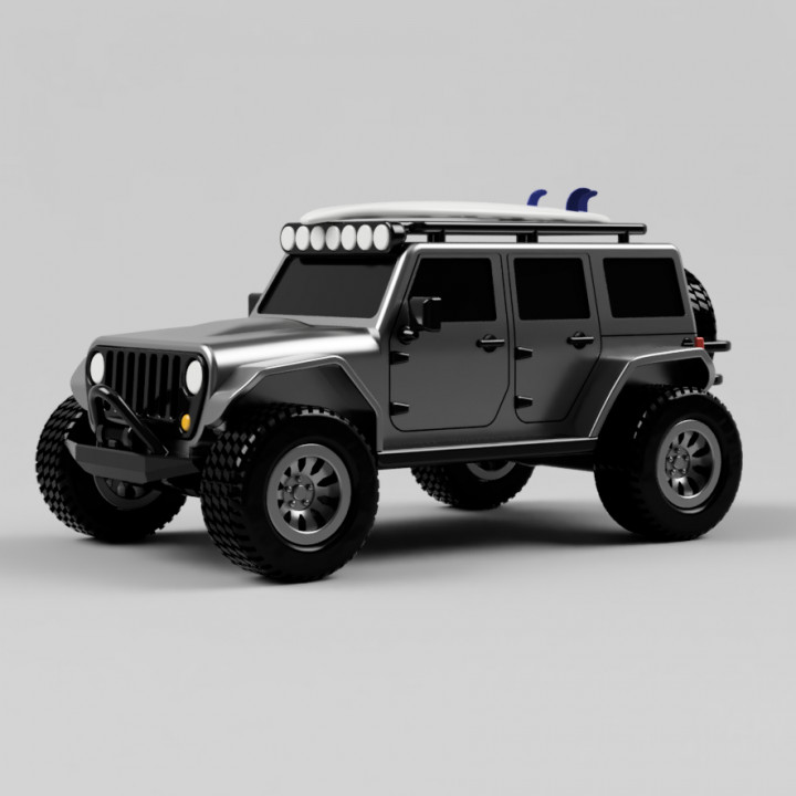 Jeep Wrangler völlig druckbar rc Autos Wagen Modell Spielzeug 3D print model - Mito3D