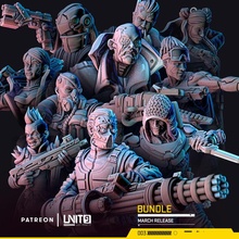 cyberpunk models bundle - micromachines corp agents & cyberpunks march release toys games miniatures rpg wargames scifi boardgames patreon 28mm 32mm tabletopgames unit9 skirmish 3d print model - Mito3D