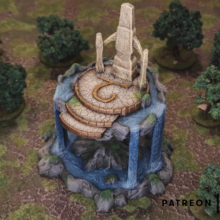 elven floating island toys & games terrain wargames wargaming warhammer roleplaying elves dungeons dragons wargame age sigmar aos aelves lumineth 3D print model - Mito3D