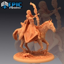 cavalier peste femelle cheval femme maladie archer jouets Jeux fantaisie médiéval monstre rpg marteau guerre ennemi table donjon dnd éclaireur 3d print model - Mito3D