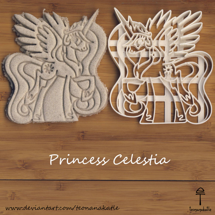 princess celestia cookie cutter 'my pony' & garden sun pony mlp cookies alicorn brony 3D print model - Mito3D