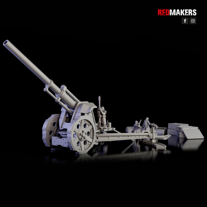 earthshaker cannon heavy artillery imperial force toys & games 40k army board guard soldier warhammer miniature projectile ww2 tabletop ww1 28mm skifi gunner 40000 krieg annon 3D print model - Mito3D