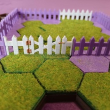 wdhex Wiese Fliesen Streikposten Zäune Spielzeuge Spiele Rollenspiel Terrain Tischplatte Sechsecke Verlies dnd Hexagon ttrpg 3d print model - Mito3D