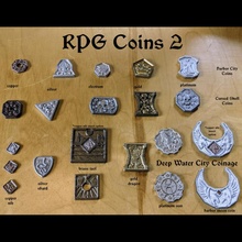 rpg coins - set 2 toys & games currency d&d waterdeep 3d print model - Mito3D