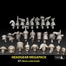 28mm başlık megapack oyuncaklar oyunlar şapka 40k kask kral şövalye korsan asker Warhammer Fırtına kasklar deniz dümen kafalar soytarı topçu alacalı Ashigaru Kazak boyar 3d print model - Mito3D