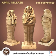 egypt pharaoh sarcophagus 32mm 75mm pre-supported toys & games bust egyptian god model tomb treasure painting tabletop dungeon dnd mymmy 3d print model - Mito3D