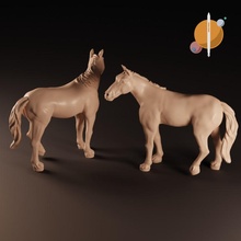 cheval libre Chevalier compagnon chevaux 32mm ttrpg présupporté 3d print model - Mito3D