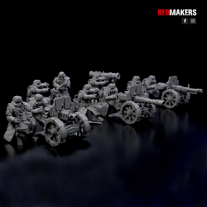 ice warriors - heavy support squad imperial force toys & games 40k army board fantasy figurines guard warhammer warrior miniature ww2 tabletop infantry ww1 skifi 40000 apocalyptic valhalla swat 3D print model - Mito3D