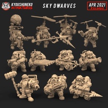 april 2021 release - sky dwarves wargaming warhammer dwarf 9thage sigmar kharadron 3d print model - Mito3D