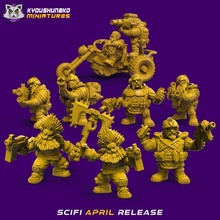 april sci-fi 2021 release - space dwarves 40k wargaming warhammer dwarf squat squats 3d print model - Mito3D