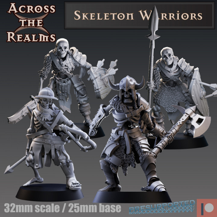 scheletro guerrieri giochi non morti tavolo dnd5e scheletri 3D print model - Mito3D