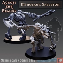 minotaur skeleton gaming undead miniature tabletop dnd5e 3d print model - Mito3D