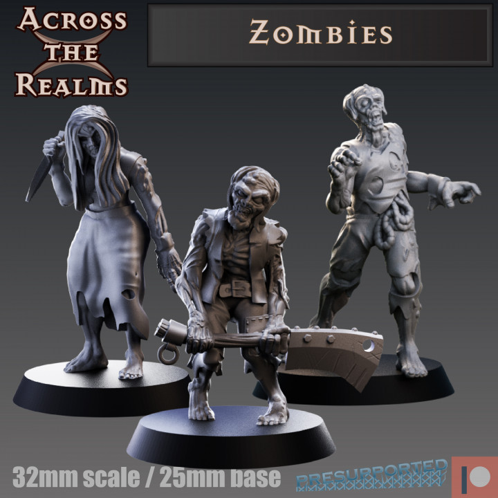 Zombies Gaming Miniaturen Untote Tischplatte dnd5e 3D print model - Mito3D